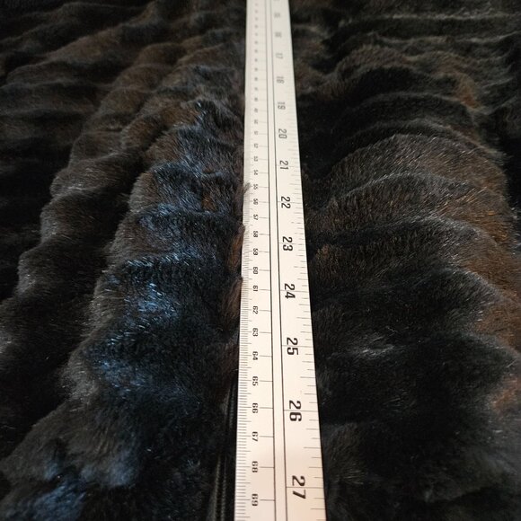 Carole Little Vintage Black Faux Fur Jacket Medium Evening Party Luxurious - Picture 11 of 11